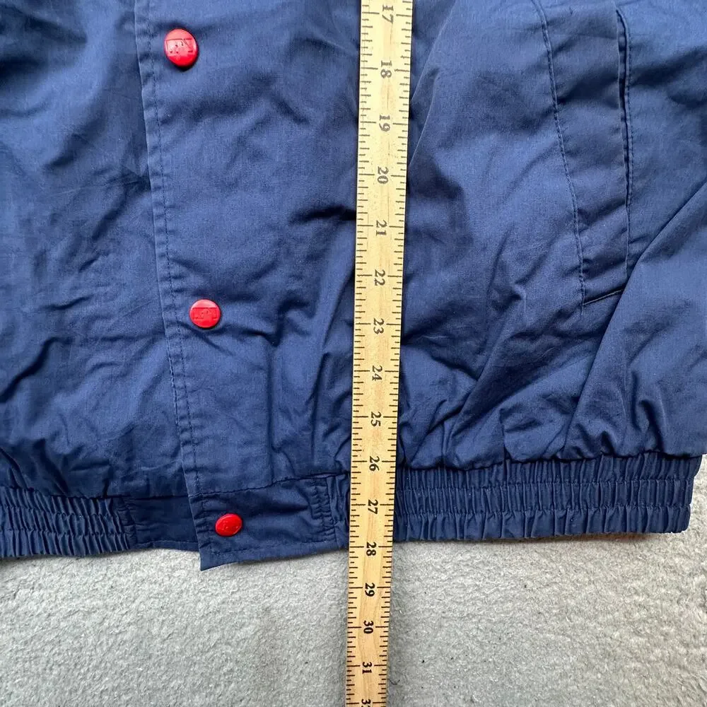 Vintage 90s Boston Red Fans Gear Sox Snap Bomber Jacket Mens Large Navy Gray